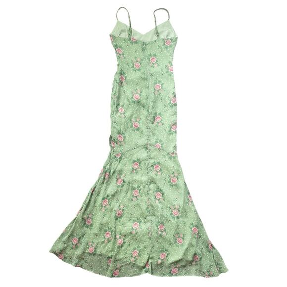Hello Molly Green Floral High Slit Maxi Dress - 2 - Picture 7 of 7